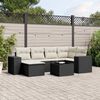 vidaXL Garden Sofa Set Black and Cream White