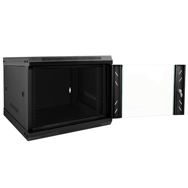 vidaXL Network Cabinet with Storage Black 53 x 60 x 45 cm Steel