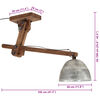 vidaXL Ceiling Lamp Vintage Silver Iron and Solid Mango Wood Large