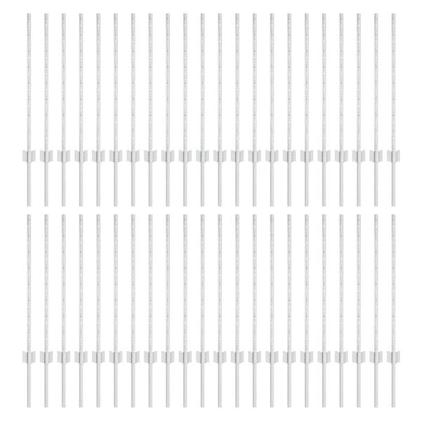 vidaXL Fence Post 44 pcs Silver 47.24 in Steel