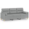 vidaXL 3-Seater Sofa Light Gray Fabric (100% polyester), Metal, Textilene