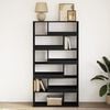 vidaXL Bookcase Black Engineered wood Large Bookcase Rectangular
