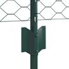 vidaXL Fence with Post Green 2.62 x 164.04 ft Steel and PVC