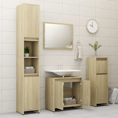 vidaXL Bathroom Cabinet Sonoma Oak 23.6"x13"x24" Chipboard