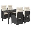 vidaXL Garden Dining Set Black