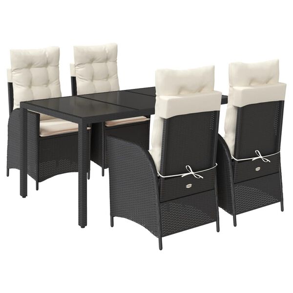 vidaXL Garden Dining Set Black