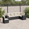 vidaXL Garden Sofa Set Black, Cream White