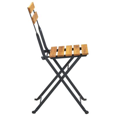 vidaXL Folding Bistro Chair 4 pcs Solid Acacia Wood