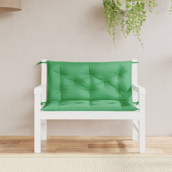 vidaXL Garden Bench Cushion Set of 2 Green Oxford fabric (100% polyester)