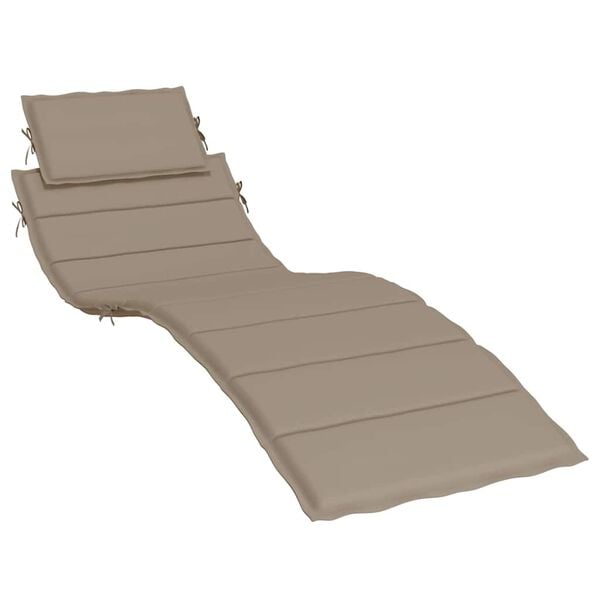 vidaXL Sun Lounger Cushion Taupe Oxford Fabric 73.2 in x 22.8 in x 1.6 in
