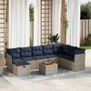 vidaXL 9 Piece Patio Sofa Set with Cushions Gray Poly Rattan
