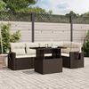 vidaXL Garden Sofa Set Brown, Cream White
