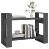 vidaXL Book Cabinet Grey Solid Pine Wood Medium Book Cabinet