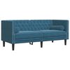 vidaXL 2 Piece Chesterfield Sofa Set with Bolsters Blue Velvet