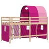 vidaXL Kids'Loft Bed Pink Solid pine wood Large Kids Loft Bed
