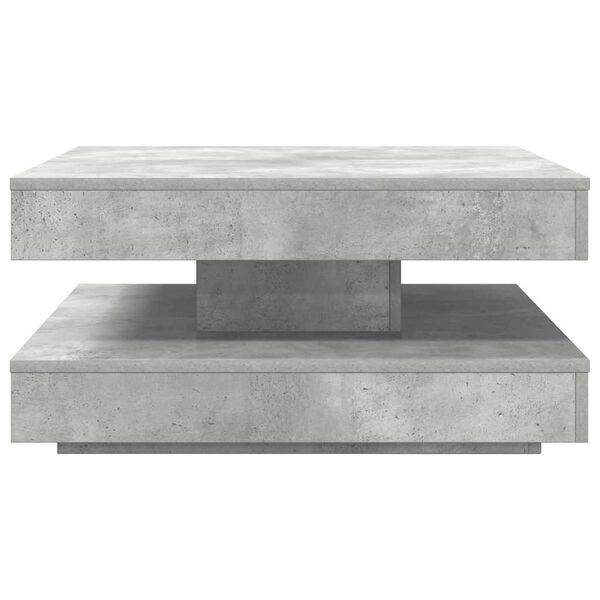 vidaXL Coffee Table Concrete grey Engineered wood Medium Rotatable