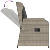 vidaXL Reclining Patio Chair Set of 2 Light grey PE rattan Standard