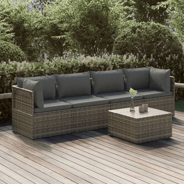 vidaXL Garden Lounge Set Grey, Dark Grey