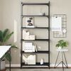 vidaXL Bookcase Black Engineered wood, metal Medium Bookcase