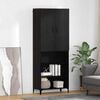 vidaXL Highboard Black Oak 27.36 x 13.39 x 70.87 in Engineered Wood