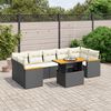vidaXL Garden Sofa Set Black, Cream White