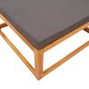 vidaXL Garden Footstool Grey Cushion, Natural Wood