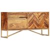vidaXL Sideboard Brown Solid Acacia wood and brass powder-coated iron