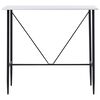 vidaXL Bar Set White, Black MDF, Plastic, Powder-Coated Steel Ergonomic