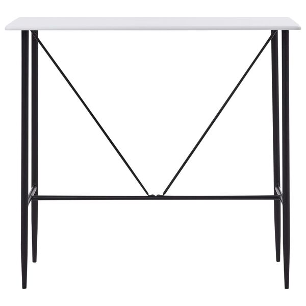 vidaXL Bar Set White, Black MDF, Plastic, Powder-Coated Steel Ergonomic