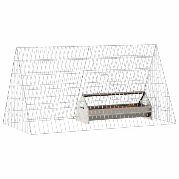 vidaXL Chicken Cage Silver 43.31 x 21.65 x 21.65 in Galvanised Steel