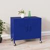 vidaXL Storage Cabinet Navy Blue Steel Medium Adjustable Armrests