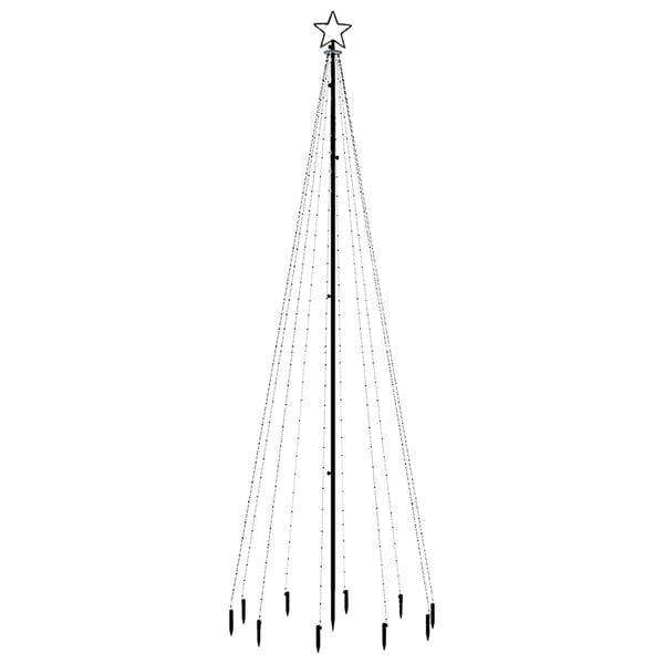 vidaXL Christmas Tree With Spike Blue Powder-coated steel Large