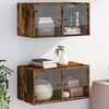 vidaXL Wall Cabinets with Glass Doors 2 pcs Smoked Oak 27"x14.6"x13.8"