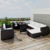vidaXL Outdoor Furniture Set Black PE Rattan 10-Piece Set Modular
