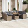 vidaXL Garden Sofa Set Beige PE Rattan Medium Adjustable Armrests