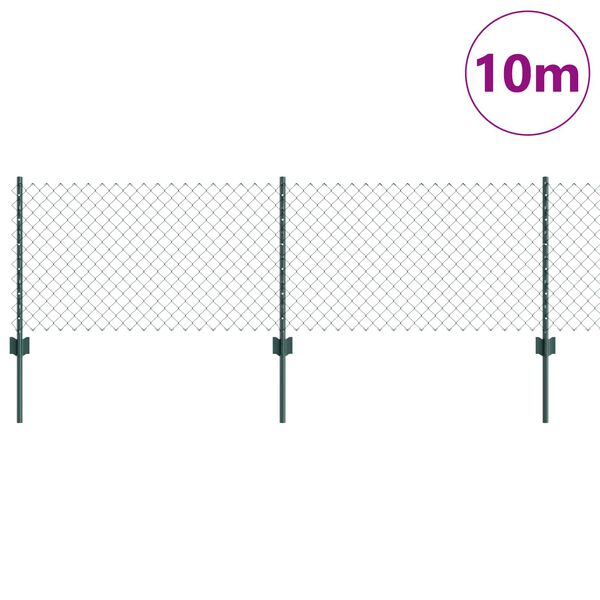 vidaXL Fence and Post Green 1.97 x 32.81 ft Steel