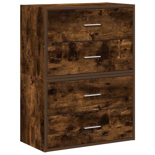 vidaXL Cabinet Set of 2 Smoked oak Engineered wood Small Cabinet