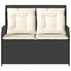 vidaXL Garden Bench with Cushion Black Poly rattan
