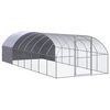 vidaXL Chicken Coop Silver Galvanized Steel Large Seats Many