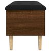vidaXL Storage Bench Brown Oak Engineered Wood, Faux Leather Cushion