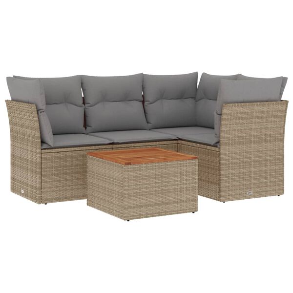 vidaXL Garden Sofa Set Mix beige and light grey