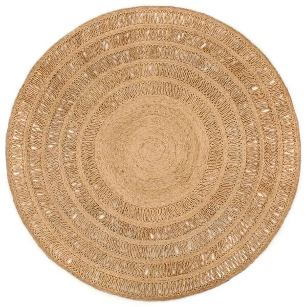 vidaXL Area Rug Natural Braided Jute 70.9 in diameter Area Rug Round