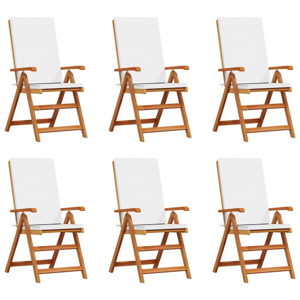 vidaXL Garden Chair 6 pcs Brown and White 57 x 71.5 x 104 cm