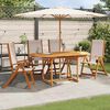 vidaXL Folding Garden Chair Set of 4 Cream Solid Acacia wood, Textilene