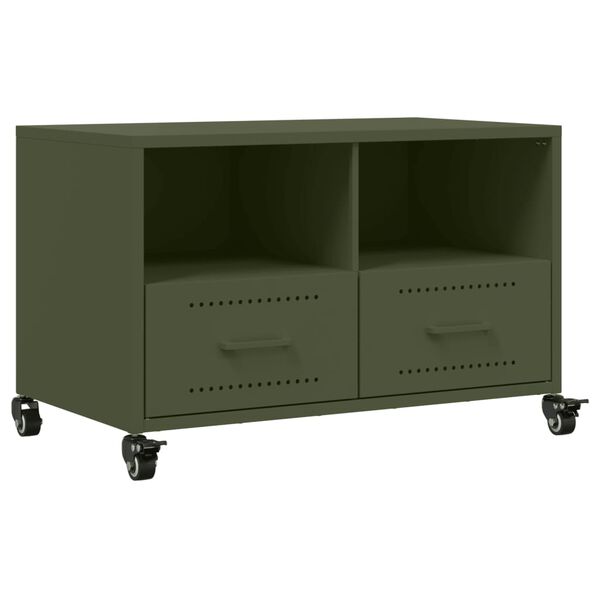 vidaXL TV Cabinet Olive Green Cold-rolled steel Medium TV Cabinet