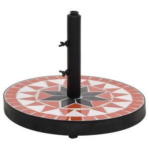 vidaXL Parasol Base Terracotta and White Powder-coated iron Medium