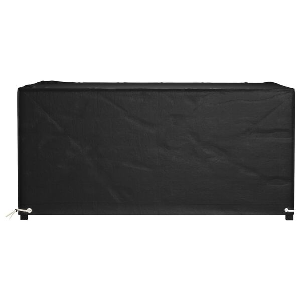 vidaXL Garden Furniture Cover Black Polyethylene and Aluminum