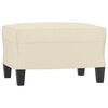vidaXL Sofa Chair with Footstool Cream Faux leather, metal, plywood, foam