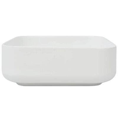 vidaXL Basin Square Ceramic White 15.4"x15.4"x5.3"