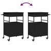 vidaXL Kitchen Trolley Black 22"x16.9"x35.2" Engineered Wood